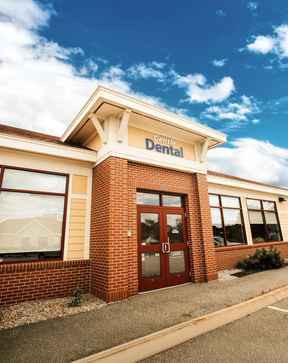 Dentist Biddeford ME Front of Clinic Gentle Dental View From Parking Lot HP Biddeford Front of Clinic Gentle Dental View From Parking Lot